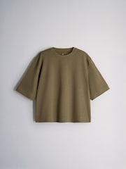 The Set 5 Pack Heavyweight Relaxed Short Sleeve T-Shirts Khaki/Green/Brown/Neutral - Image 5 of 8