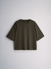 The Set 5 Pack Heavyweight Relaxed Short Sleeve T-Shirts Khaki/Green/Brown/Neutral - Image 6 of 8