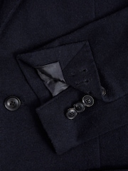Reiss Navy Select Single Breasted Slim Fit Flannel Blazer - Image 6 of 7