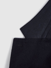 Reiss Navy Select Single Breasted Slim Fit Flannel Blazer - Image 7 of 7