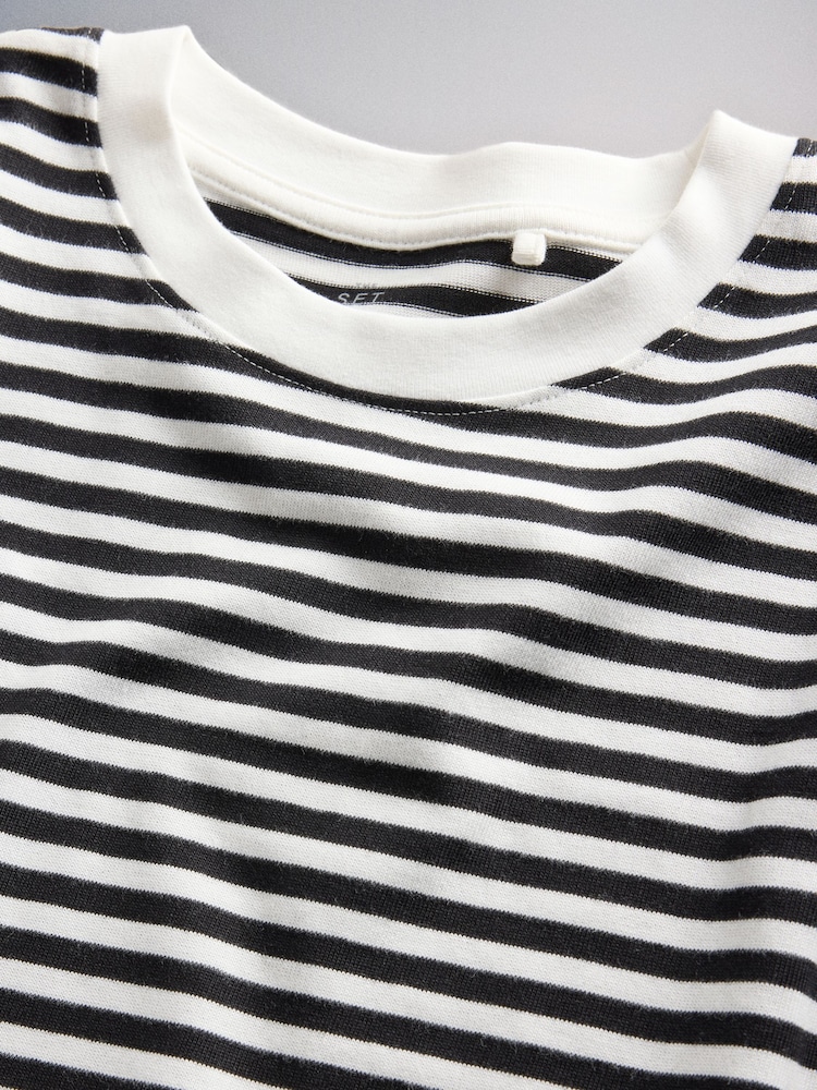Black/White/Brown/Stripe - The Set 4 Pack Βαριά Κοντομάνικα μπλουζάκια - Εικόνα 7 του 7