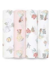 Aden & Anais Disney Princess Essentials Muslin 100% Cotton Blankets 4 Pack - Image 1 of 5