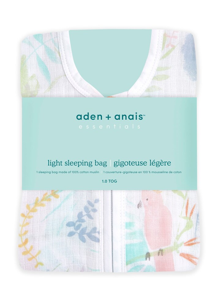 aden + anais Natural Tropicalia Essentials 100% Cotton Muslin 1.0 TOG Light Sleeping Bag