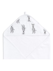 aden + anais White 100% Cotton Essentials Hooded Towel Safari Babes 2 Pack - Image 3 of 6
