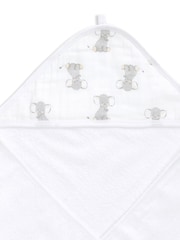 aden + anais White 100% Cotton Essentials Hooded Towel Safari Babes 2 Pack - Image 4 of 6