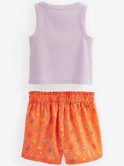Violett/Orange geblümt - Kurzer Jersey-Pyjama mit Trägertop und Shorts 2er-Pack (3-16 J.) - Bild 6 von 6