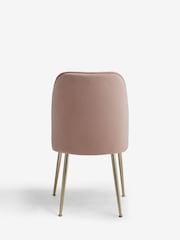 Set of 2 Soft Velvet Blush Pink Gold Effect Leg Dining Chairs - Image 5 of 8