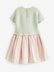 Mint Green Rainbow Stripe Skirt Jumper Dress (3mths-7yrs) - Image 5 of 5