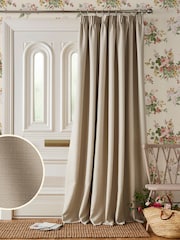 Laura Ashley Natural Stephanie Thermal Lining Door  Pencil Pleat Curtain - Image 1 of 3