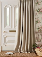 Laura Ashley Natural Stephanie Thermal Lining Door  Pencil Pleat Curtain - Image 2 of 3