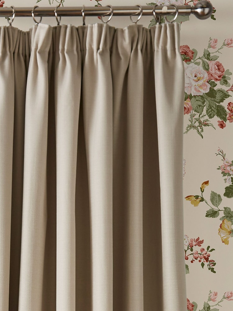 Laura Ashley Natural Stephanie Thermal Lining Door  Pencil Pleat Curtain - Image 3 of 3