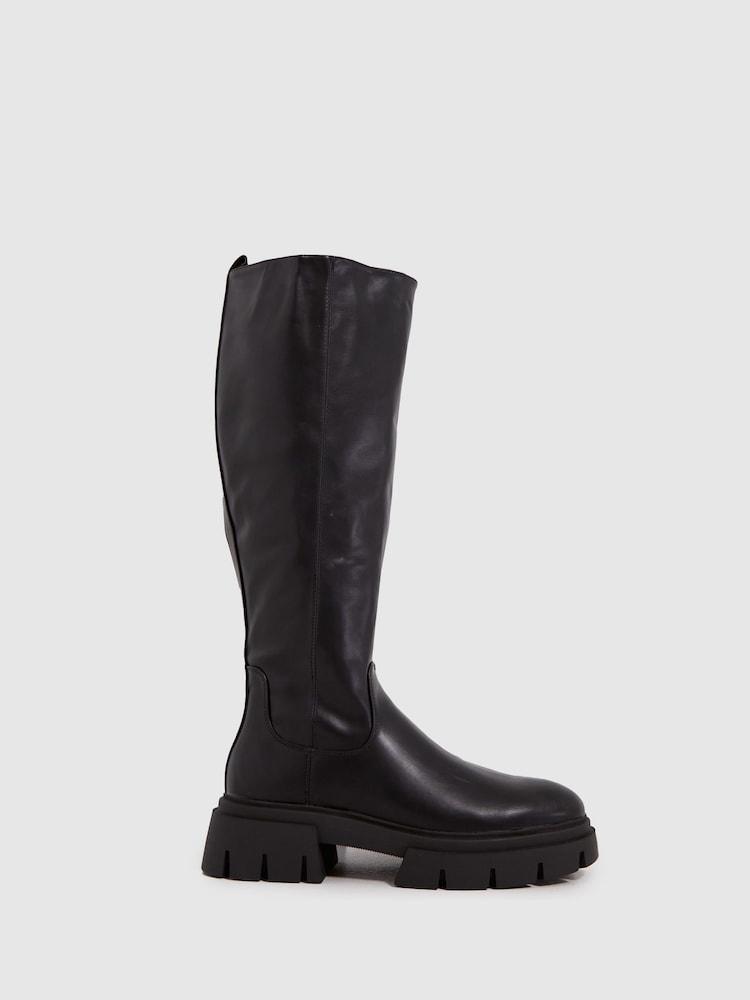 Schuh Dara Chunky Pull On Knee Boots - Image 1 of 4