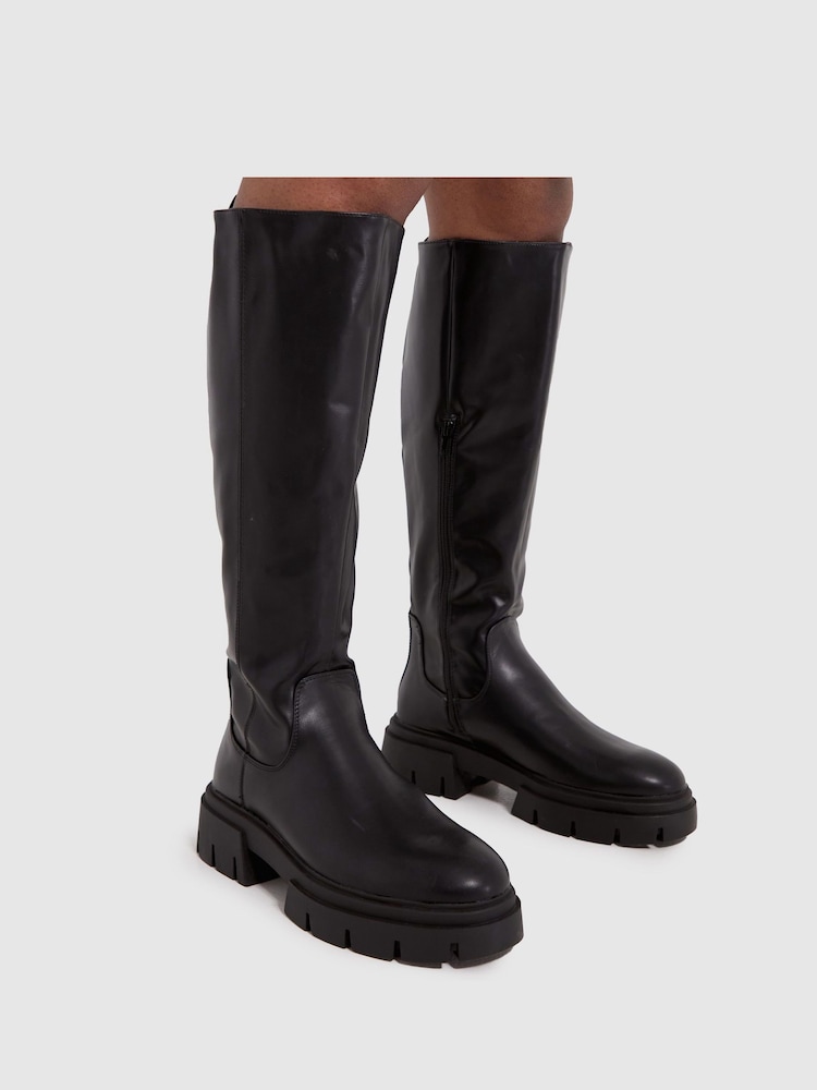 Schuh Dara Chunky Pull On Knee Boots - Image 2 of 4