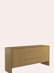 Laura Ashley Oak Ammanford 3 Drawer Sideboard - Image 3 of 5