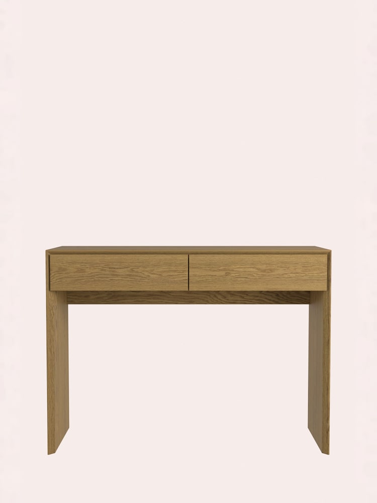 Laura Ashley Oak Ammanford 2 Drawer Console Table - Image 2 of 5