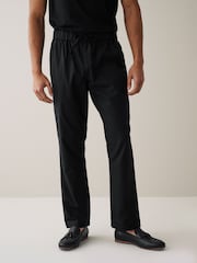 Black Drawstring Waist Mens Kurta Trousers - Image 1 of 3