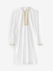 White Mens Long Length Kurta - Image 7 of 7