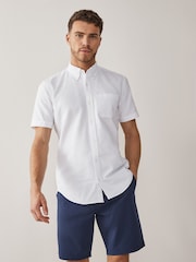 White 100% Cotton Short Sleeve Oxford Shirts 2 Pack - Image 2 of 6