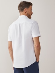 White 100% Cotton Short Sleeve Oxford Shirts 2 Pack - Image 3 of 6