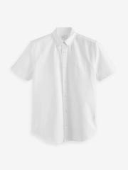 White 100% Cotton Short Sleeve Oxford Shirts 2 Pack - Image 6 of 6