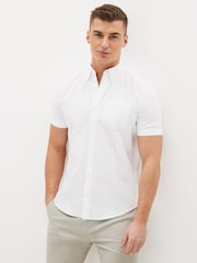 White/Navy/Gingham 100% Cotton Short Sleeve Oxford Shirt 3 Pack - Image 6 of 9