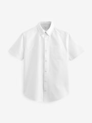 White/Navy/Gingham 100% Cotton Short Sleeve Oxford Shirt 3 Pack - Image 9 of 9