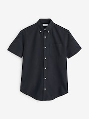 White/Blue/Navy 3 Pack 100% Cotton Short Sleeve Oxford Shirt 3 Pack - Image 2 of 10