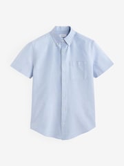 White/Blue/Navy 3 Pack 100% Cotton Short Sleeve Oxford Shirt 3 Pack - Image 4 of 10