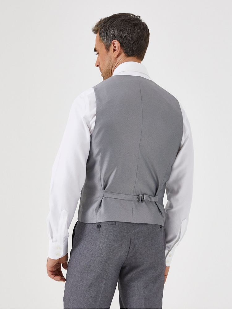 Skopes Silver Harcourt Double Breasted Slim Fit Suit Waistcoat - Image 2 of 5
