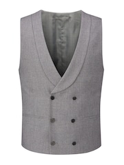Skopes Silver Harcourt Double Breasted Slim Fit Suit Waistcoat - Image 3 of 5