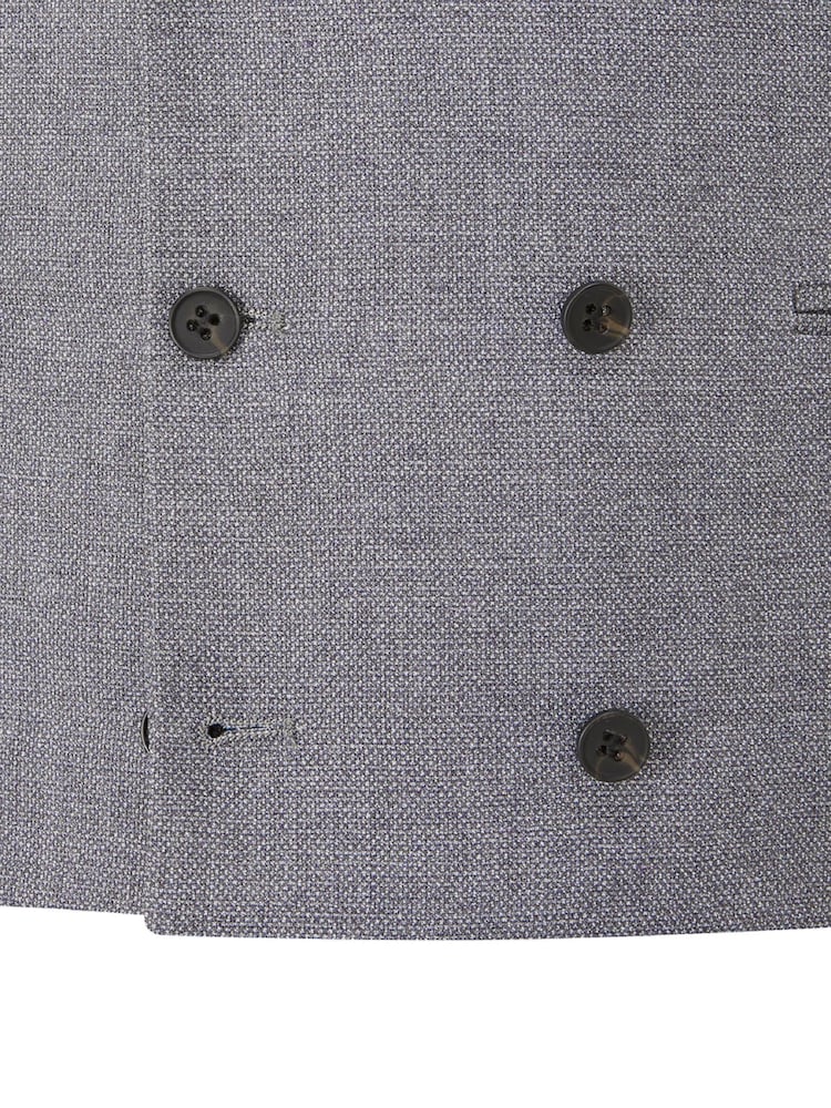 Skopes Silver Harcourt Double Breasted Slim Fit Suit Waistcoat - Image 5 of 5