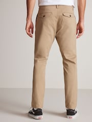 Stone Slim Single Pleat Stretch Chino Trousers - Image 1 of 7