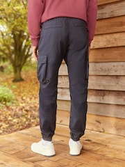Navy Blue Regular Tapered Stretch Utility Cargo Trousers - Image 3 of 5