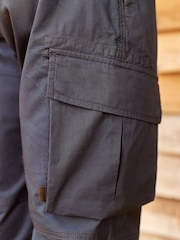 Navy Blue Regular Tapered Stretch Utility Cargo Trousers - Image 4 of 5