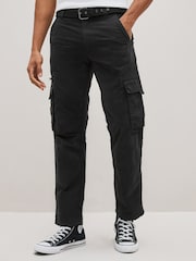 Black Belted Tech Cargo Trousers - Image 1 of 9