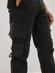 Black Belted Tech Cargo Trousers - Image 3 of 9