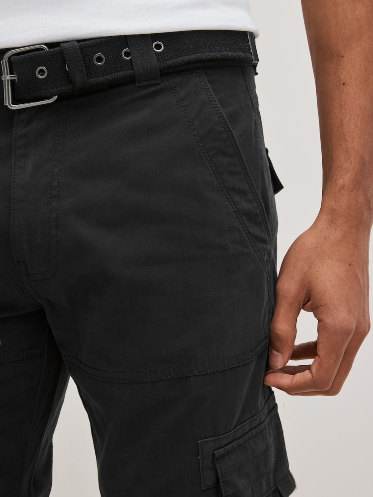 Black Belted Tech Cargo Trousers - Image 4 of 9