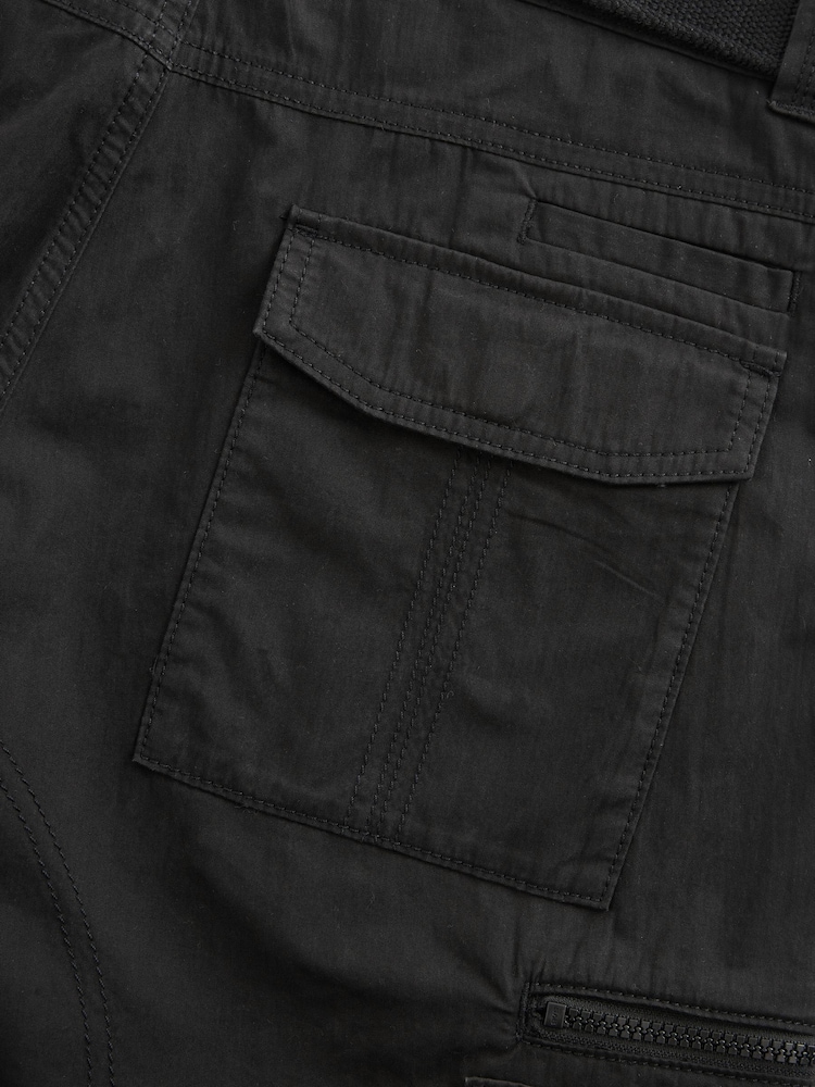 Black Belted Tech Cargo Trousers - Image 8 of 9