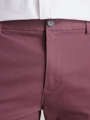 Burgundy Red Stretch Chino Trousers - Image 4 of 8