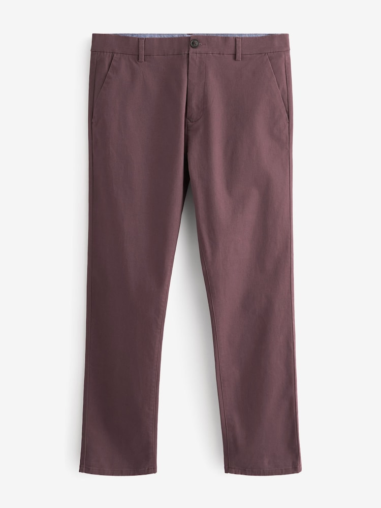 Burgundy Red Stretch Chino Trousers - Image 6 of 8