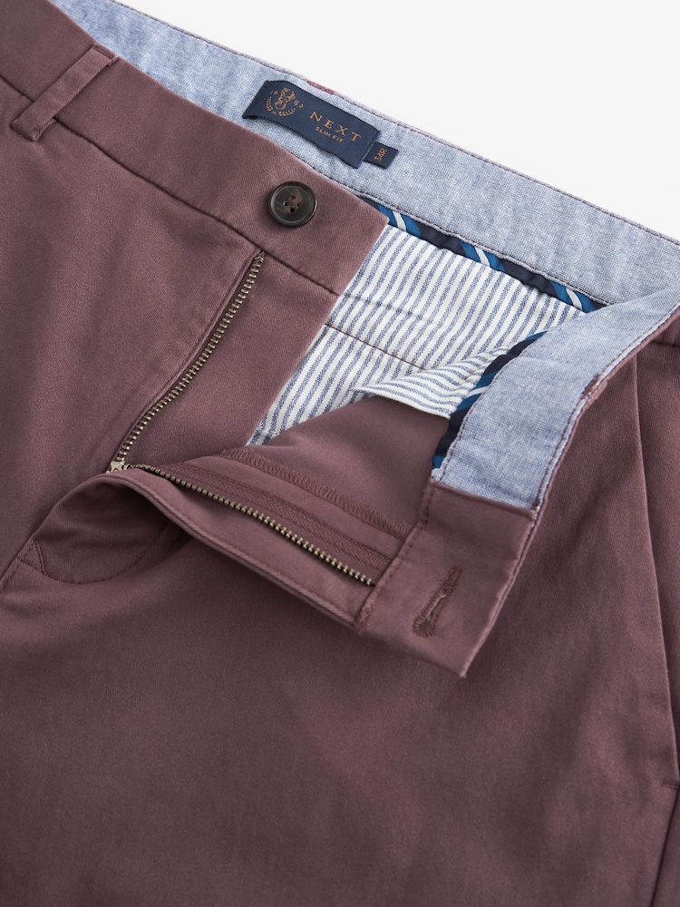 Burgundy Red Stretch Chino Trousers - Image 8 of 8