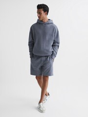 Reiss Ashley Blue Kace Garment Dye Hoodie - Image 3 of 6