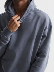 Reiss Ashley Blue Kace Garment Dye Hoodie - Image 4 of 6