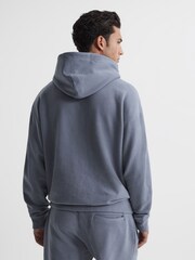 Reiss Ashley Blue Kace Garment Dye Hoodie - Image 5 of 6