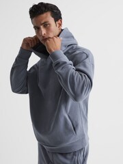 Reiss Ashley Blue Kace Garment Dye Hoodie - Image 6 of 6