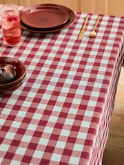 Red Gingham 100% Cotton Table Cloth - Image 1 of 3