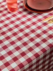 Red Gingham 100% Cotton Table Cloth - Image 2 of 3
