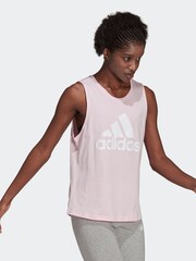 adidas Light Pink Essentials Big Logo Tank Top - Image 3 of 6