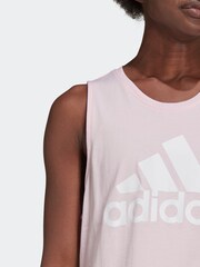 adidas Light Pink Essentials Big Logo Tank Top - Image 4 of 6
