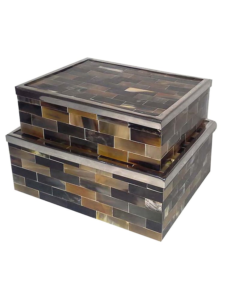 Fifty Five South Set of 2 Gold Horn Trinket Boxes - Image 2 of 2